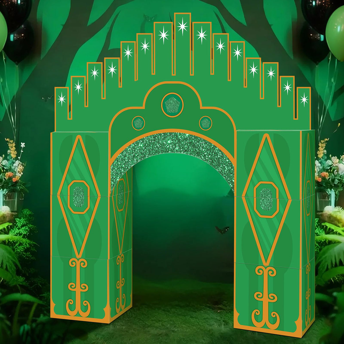 Bucherry Halloween castle decor enhances immersive photo moments and festive ambiance.