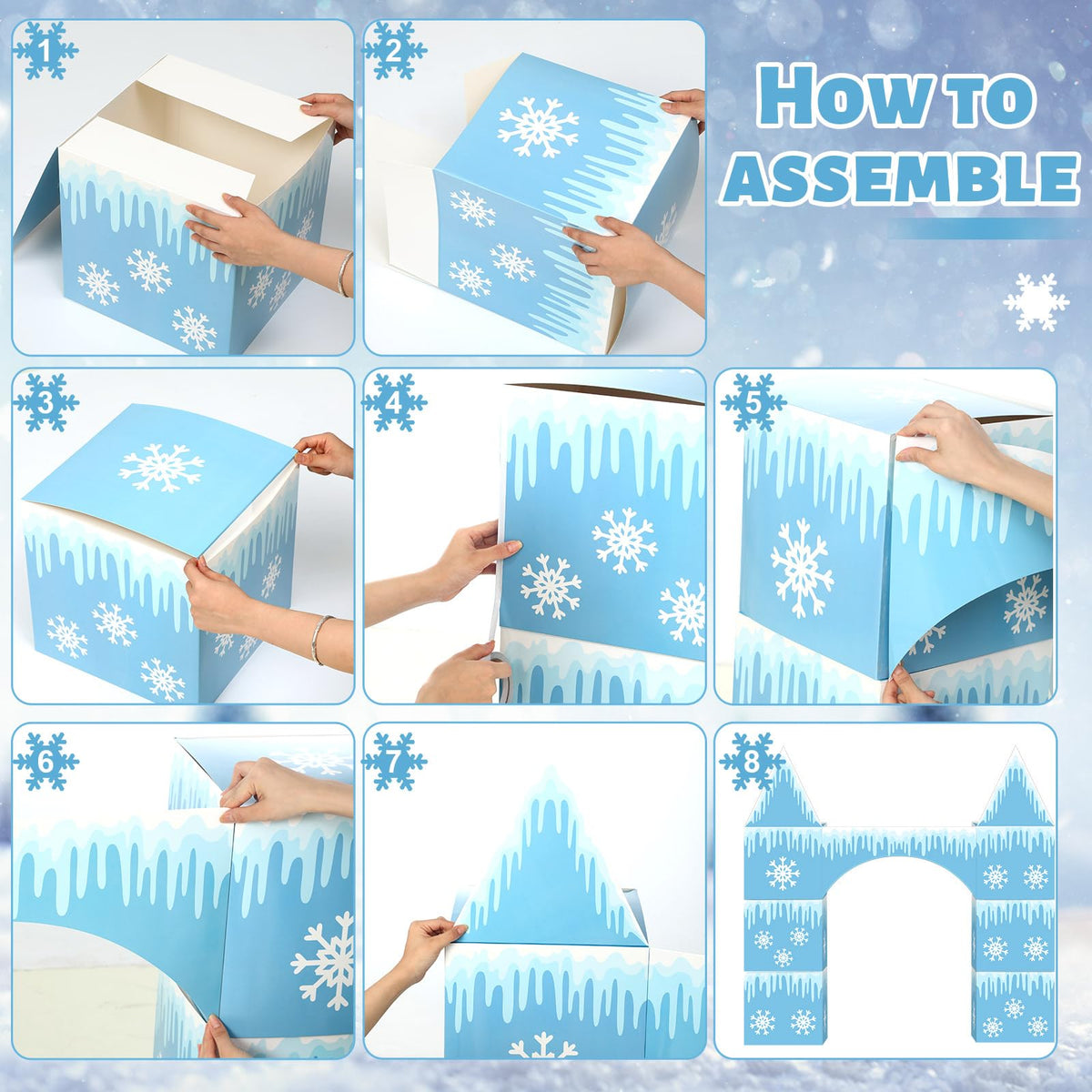 Bucherry snowflake castle arch creates a grand entry for photos.