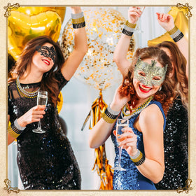 Bucherry Venetian mask in gold, vintage charm and flair