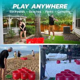 BucketGOLF PopPong setup-ready gear enabling fast on-the-go play.
