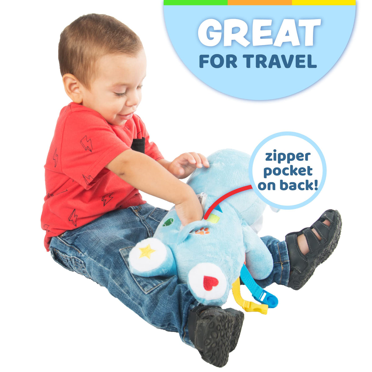 Buckle Toys Barkley Dog stroller clip for on the go play