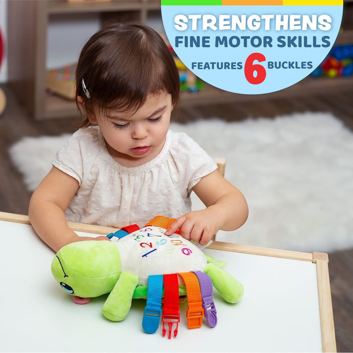Buckle Toys Belle Turtle color-recognition with decorated numbers supports early math