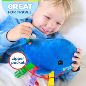 Buckle Toys Blu Whale soft plush cuddle buddy.