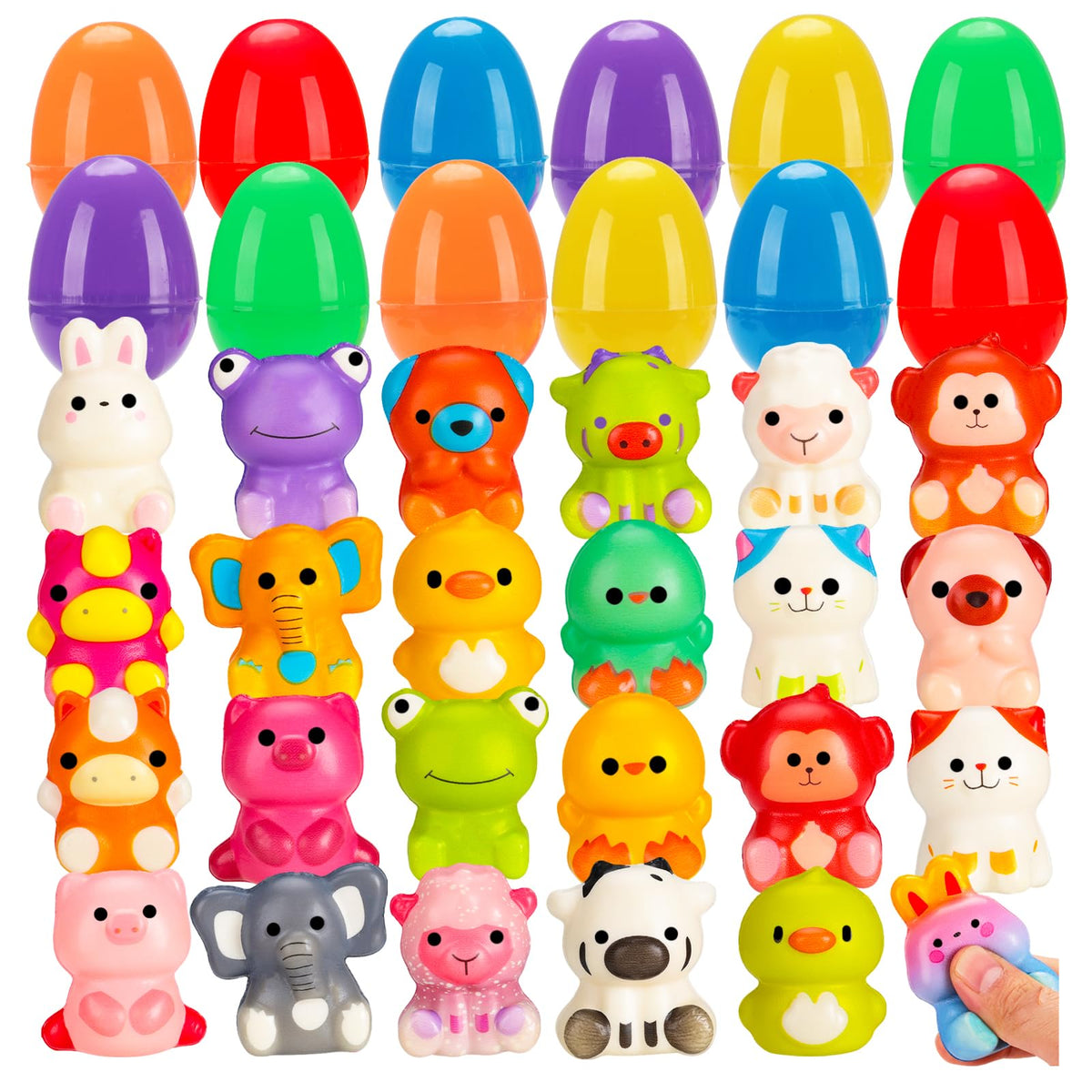 Budbof 24-pack Easter eggs for colorful egg hunts.
