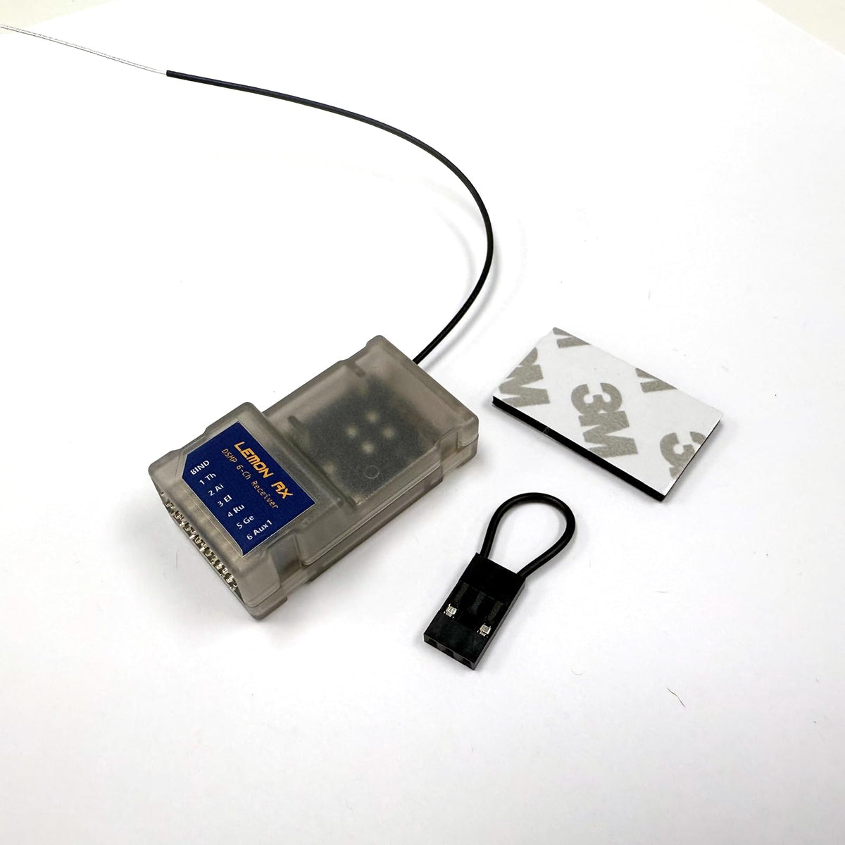 Buddy RC DSMX 6-Ch receiver packaging includes components and quick guide