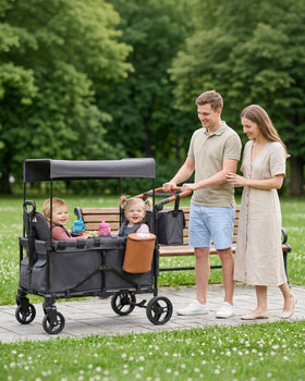BudGlowey two-face-seats-5-point-harness ensure secure seating on outings