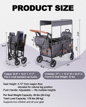 BudGlowey wagon folded compact design ideal for trunk storage