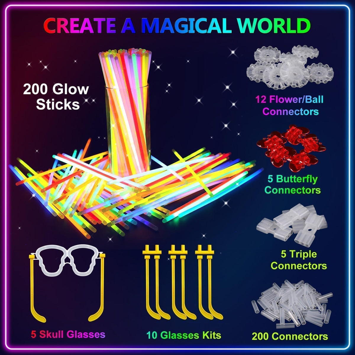 BUDI glow sticks skull glasses for playful nighttime party looks