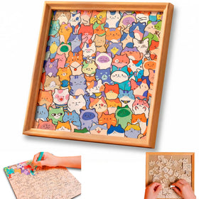 Budifyx DIY cat puzzle frame assembly for decorative wooden cat silhouette decor.