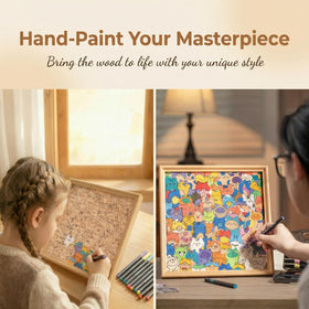 Budifyx cat puzzle frame paint-set enabling colorful customization and creative expression.