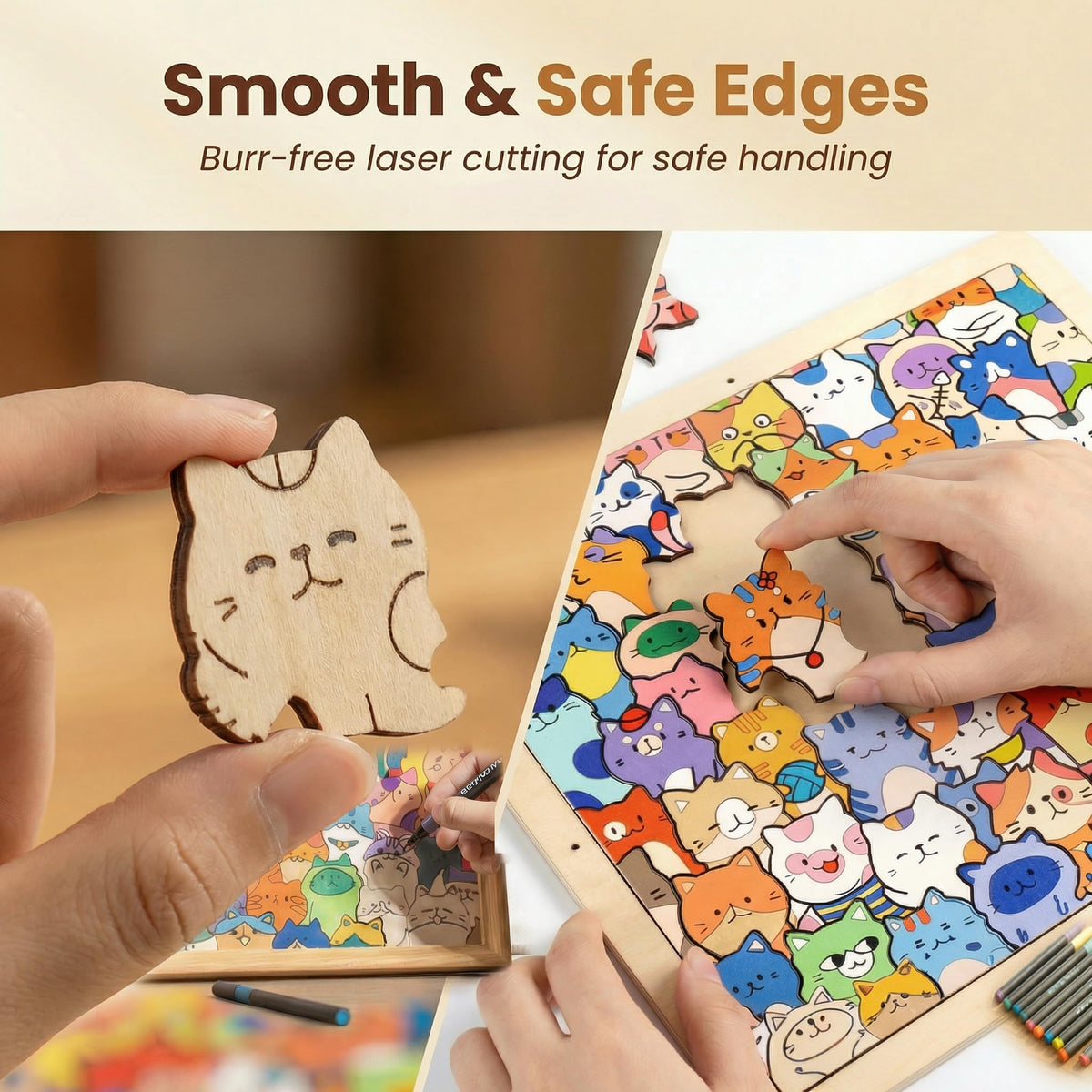 Budifyx DIY cat puzzle frame photo display to showcase memories attractively.