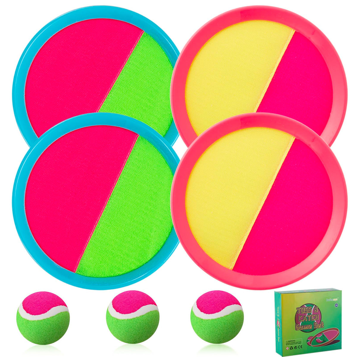 Bufeeaye Beach Games paddles ready for beach play with a secure grip and bright color