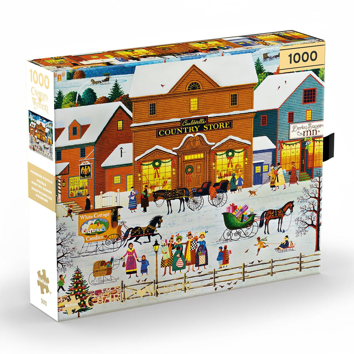 Buffalo Games Cauldwell's Country Store front-art view for cozy winter puzzle sessions.