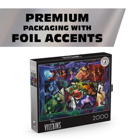 Buffalo Games Ceaco Disney Silver Select Villains puzzle highlights glowing accents to enliven the scene.