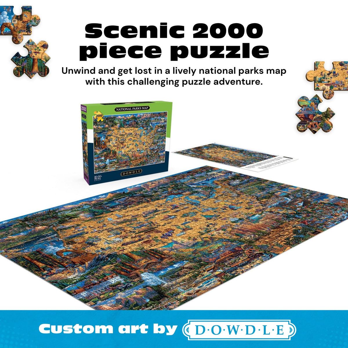 Buffalo Games Dowdle art puzzle, vibrant colors that bring the map to life.