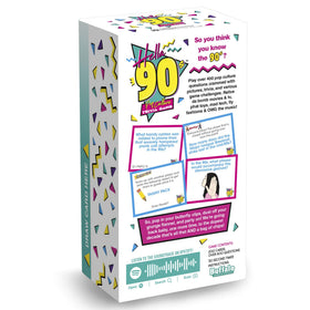 Buffalo Games Hella 90's cards spread shows 400+ questions for variety.