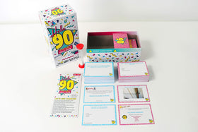 Buffalo Games Hella 90's questions with pictures spark nostalgia and conversation.