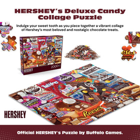 Buffalo Games Hersheys collage artwork shows Reese's and Twizzlers for a colorful challenge