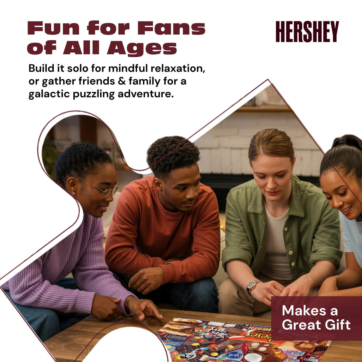 Buffalo Games Hersheys collage box contents show 2000 pieces and poster