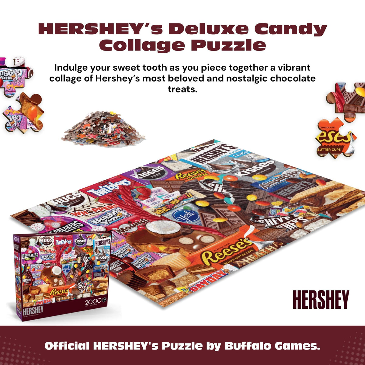Buffalo Games Hersheys collage poster included reference helps guiding assembly