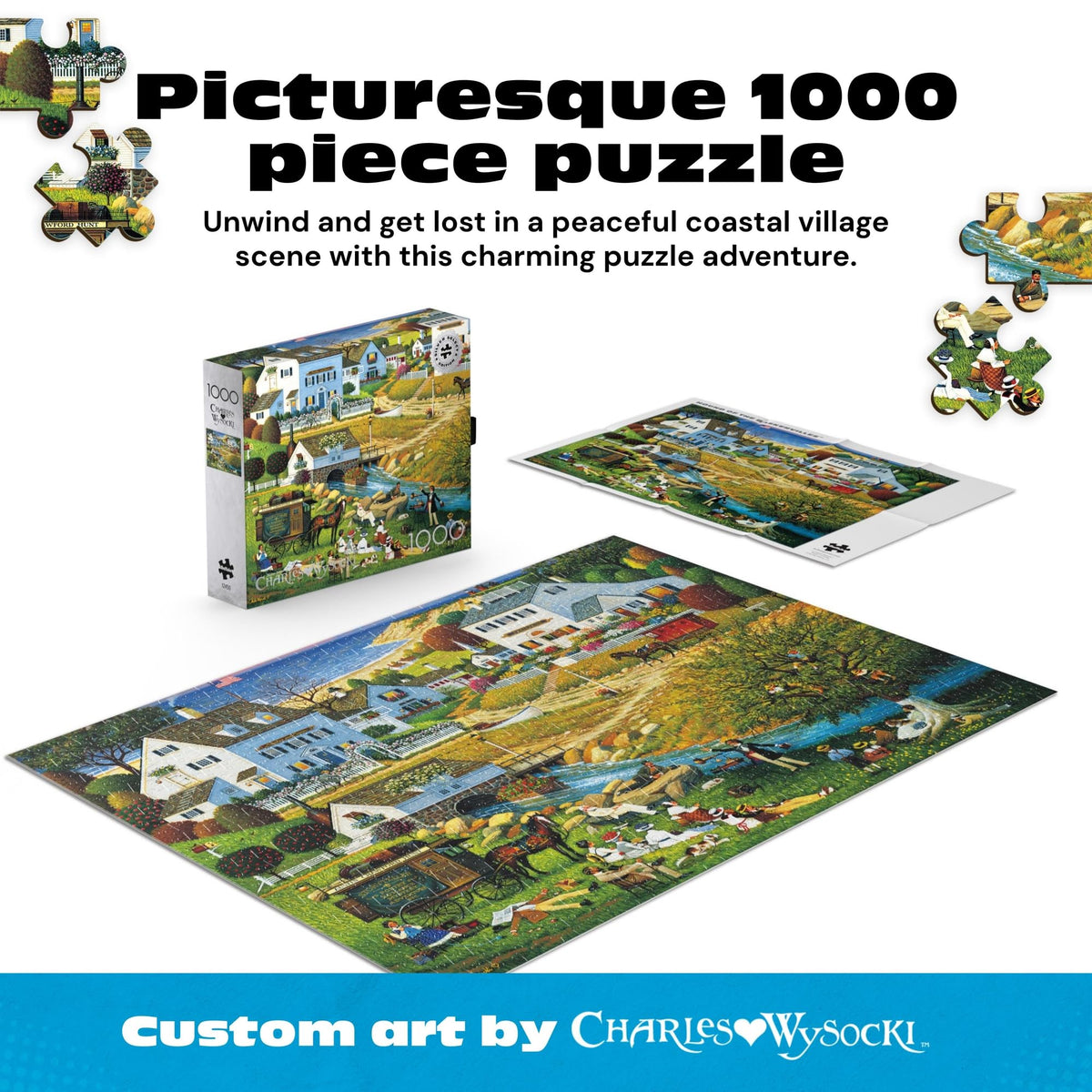 Buffalo Games Hound of the Baskervilles puzzle village scene inspiring relaxed focus