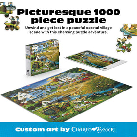 Buffalo Games Hound of the Baskervilles puzzle village scene inspiring relaxed focus