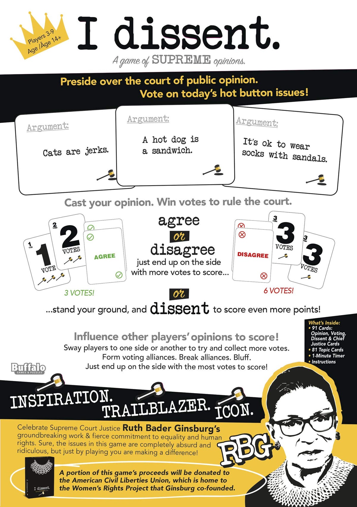 I Dissent card deck ready for outrageous topics and quick voting