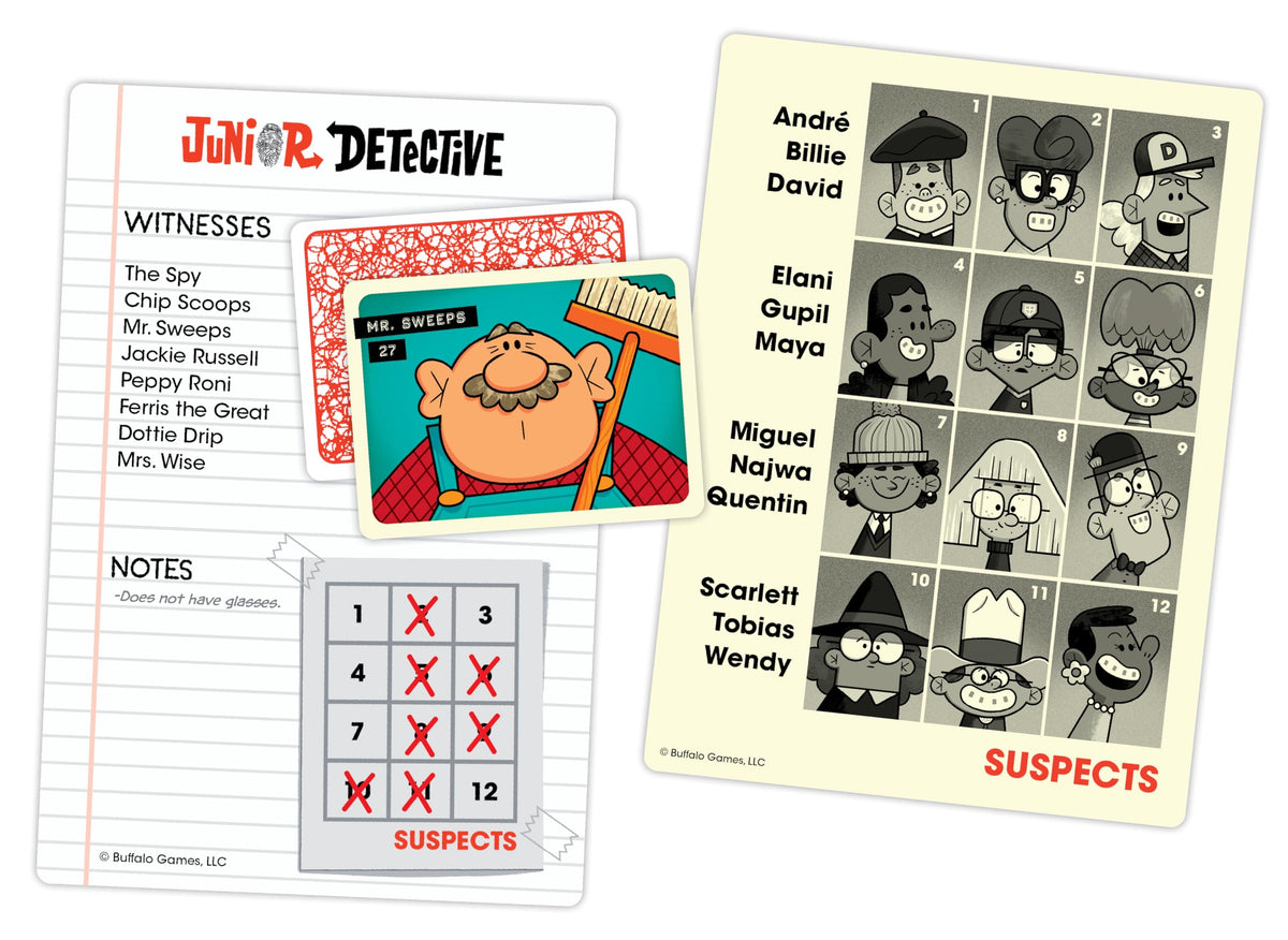 Buffalo Games Junior Detective cooperative puzzle solving during play.
