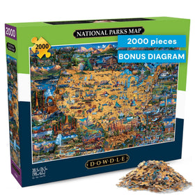 Buffalo Games national parks map puzzle, a rewarding challenge with U.S. landmarks.