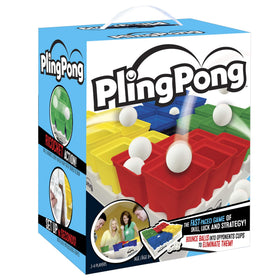 Buffalo Games PlingPong setup with cups on a compact tabletop