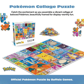 Buffalo Games Pokemon Frames closeup art highlights colorful details for collectors and fans