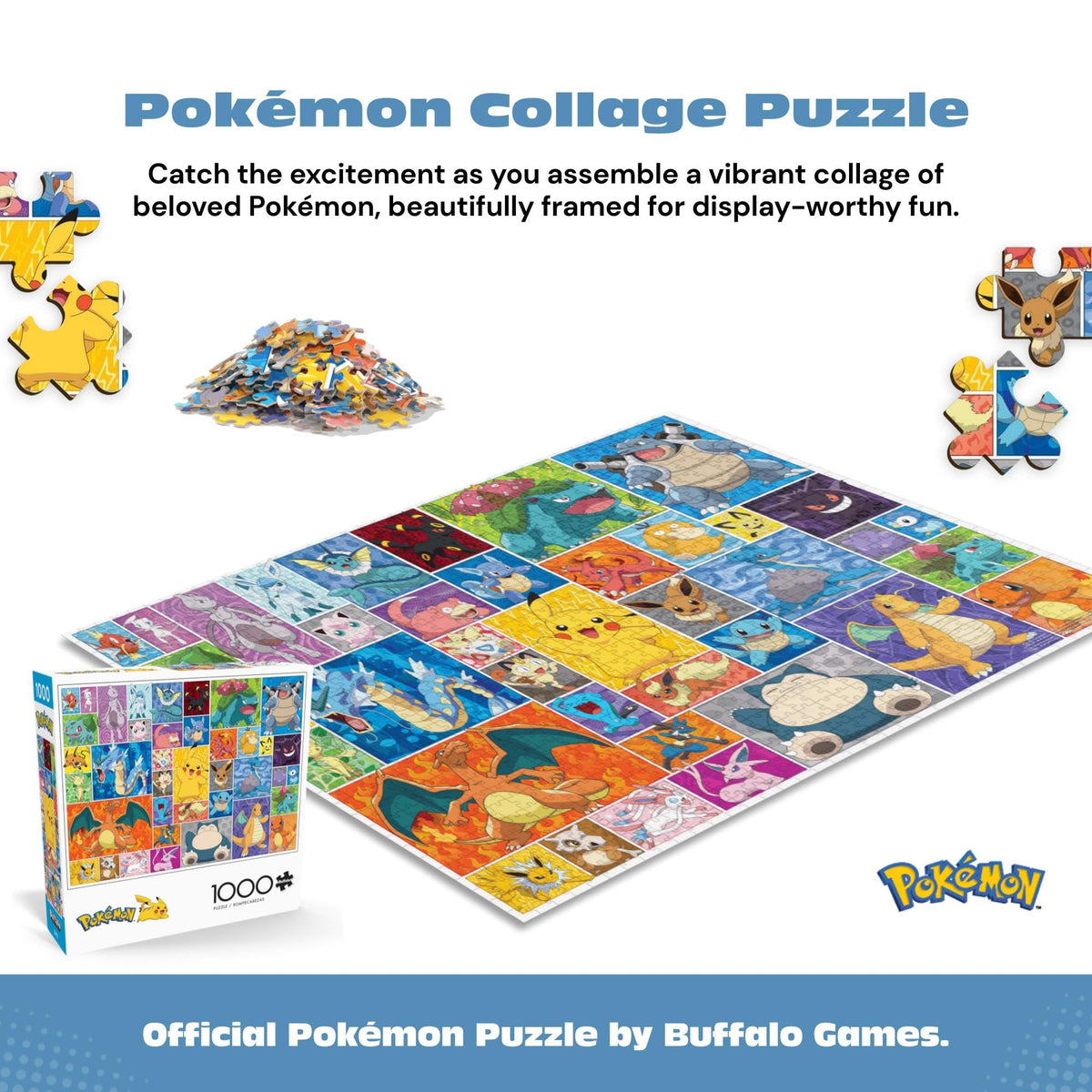Buffalo Games Pokemon Frames interlocking pieces ensure a secure fit during assembly