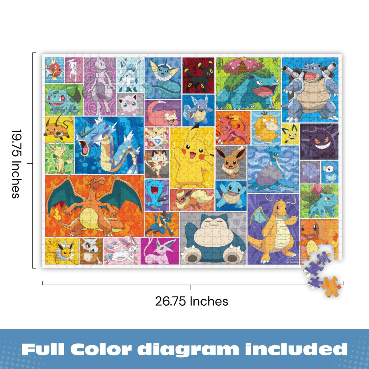 Buffalo Games Pokemon Frames reference poster included to guide progression