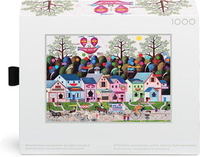 Vibrant Charles Wysocki artwork on Confection Street for puzzle night