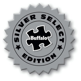 Eco-friendly Buffalo Games puzzle board supports sustainable puzzling