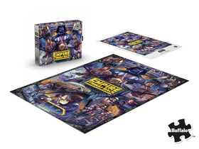 Buffalo Games Star Wars Empire Saga puzzle close-up pieces highlighting tactile assembly.