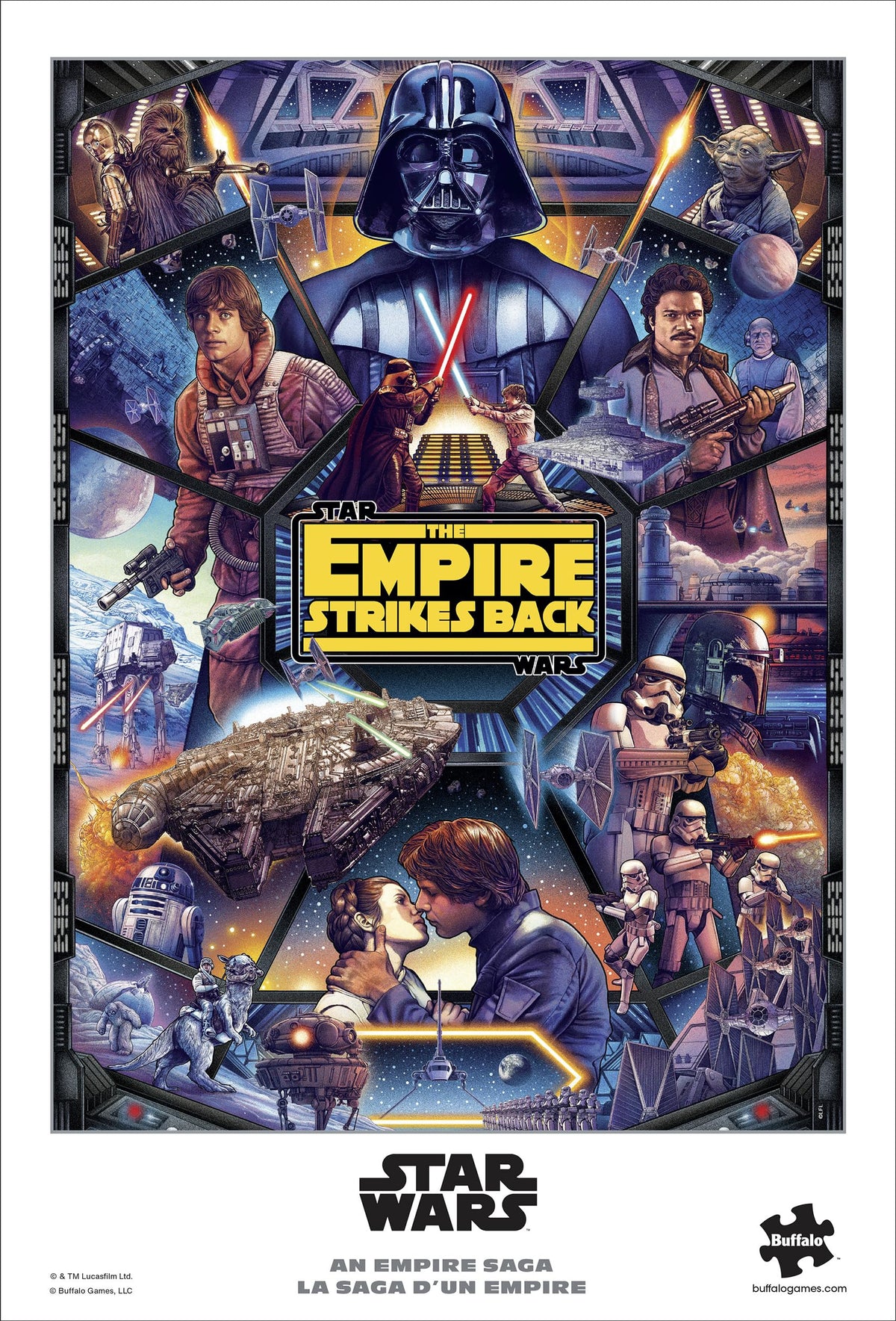 Buffalo Games Star Wars Empire Saga finished puzzle on display for collectors.