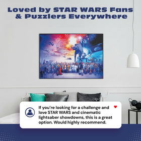 Finished Buffalo Games Star Wars puzzle ready to showcase on display