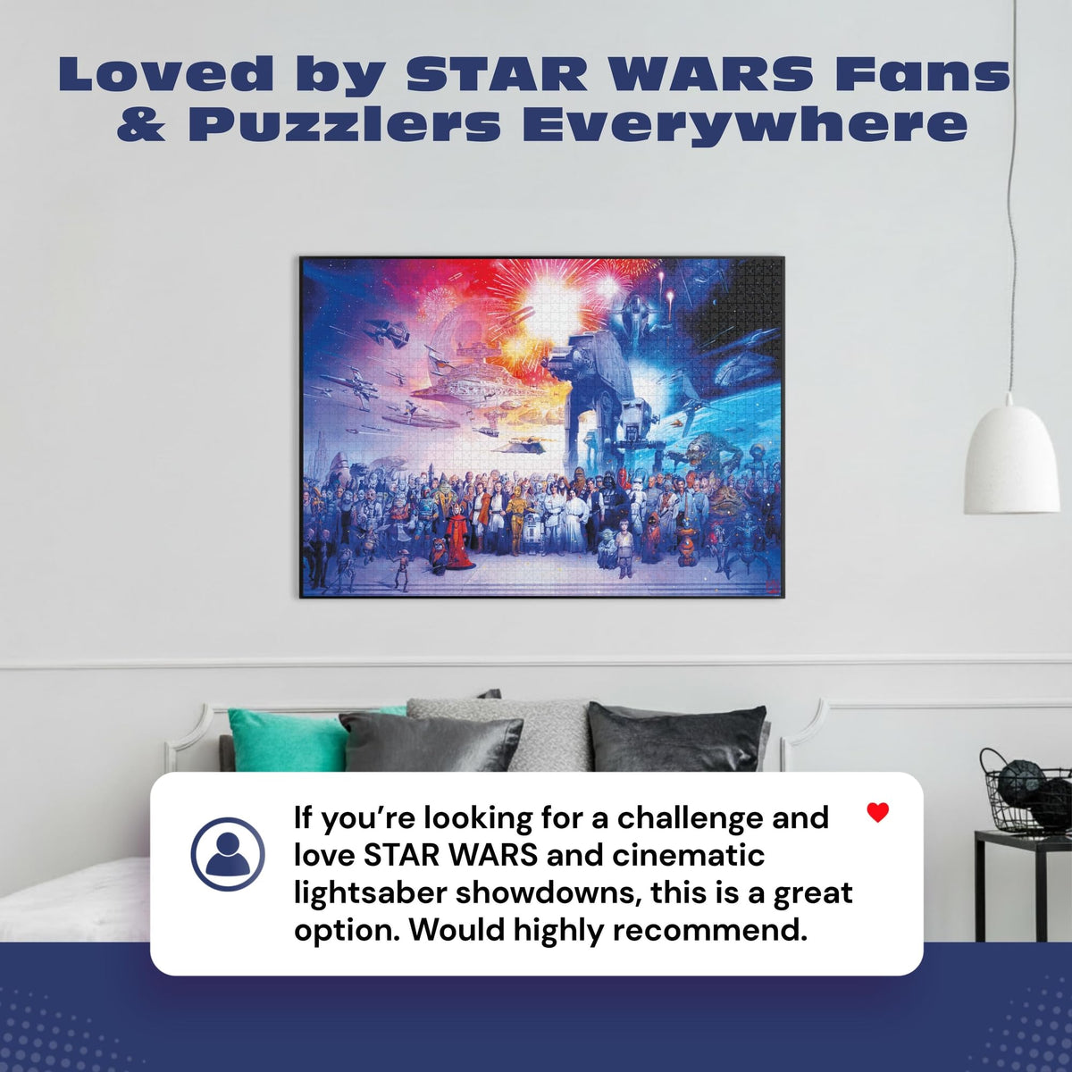 Finished Buffalo Games Star Wars puzzle ready to showcase on display