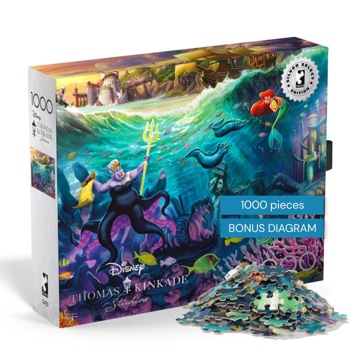 Buffalo Games Thomas Kinkade Ursula puzzle cover with bold colors for an engaging start.