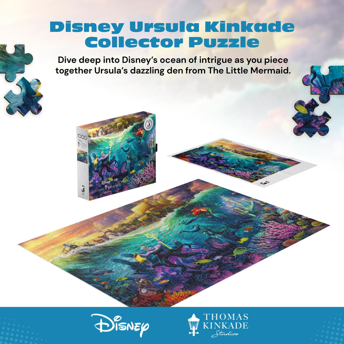 Buffalo Games Ursula puzzle glowing underwater scene enhances focus during solving.