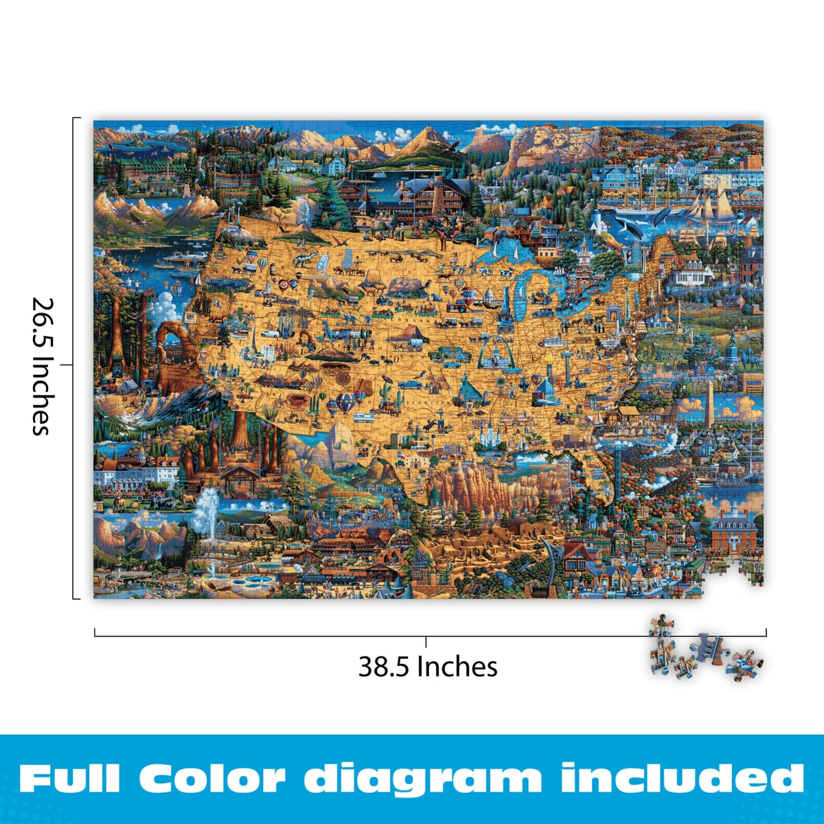 Buffalo Games usa-made puzzle on recycled board, quality you can trust.