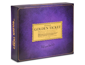 Buffalo Games Willy Wonka Golden Ticket board showcases double-sided play, perfect for family night.