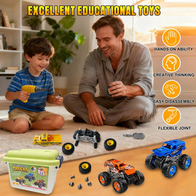 Bugrtarey bright monster trucks spark imaginative play and dexterity