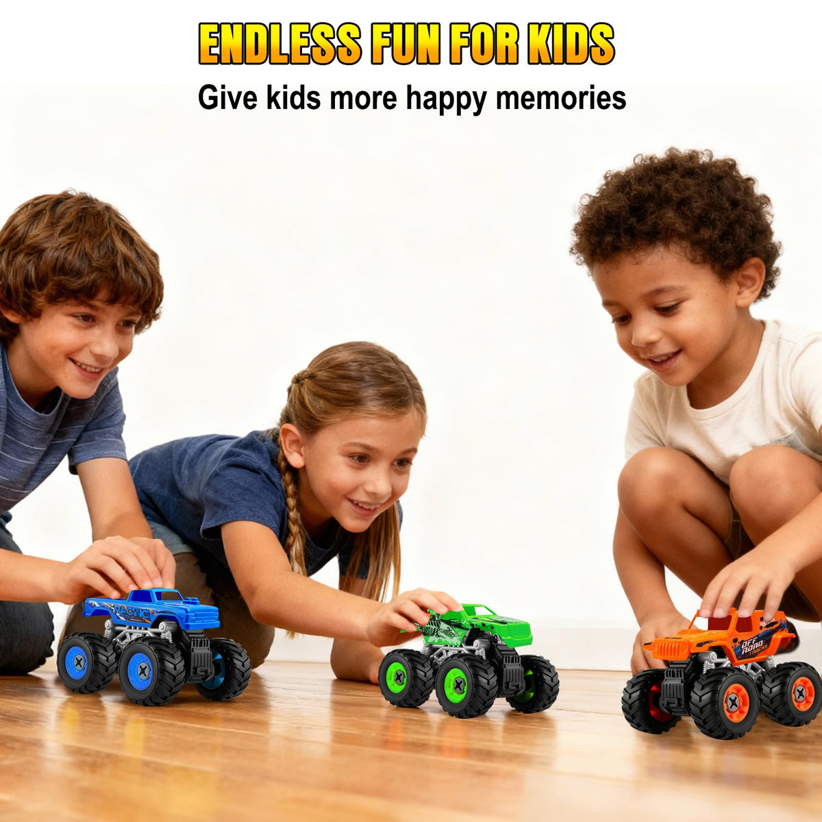 Bugrtarey friction-powered off-road tires provide smooth motion on multiple surfaces.