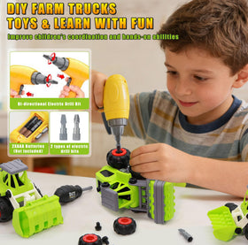 Bugrtarey Take Apart Farm Trucks Excavator: sturdy design supports durable farm play.