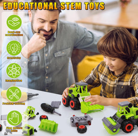 Bugrtarey Take Apart Farm Trucks Grapple: encourages imaginative play and engineering thinking.