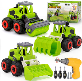 Bugrtarey Take Apart Farm Trucks Loader: hands-on build boosts fine motor skills.