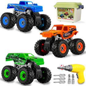 Bugrtarey take apart monster trucks set for hands-on STEM play and imaginative building.