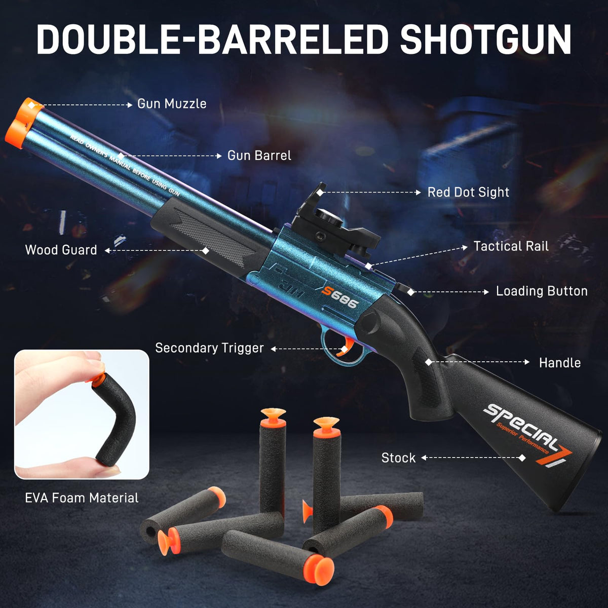 Bugrtey 60 soft foam darts provide gentle, safe projectiles for kids.